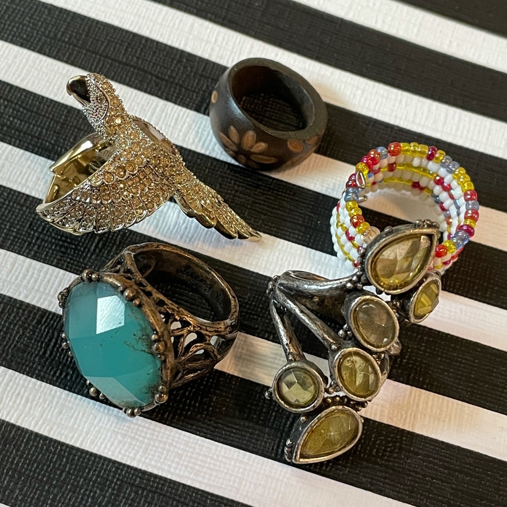 Gorgeous Bundle of 5 Statement Rings